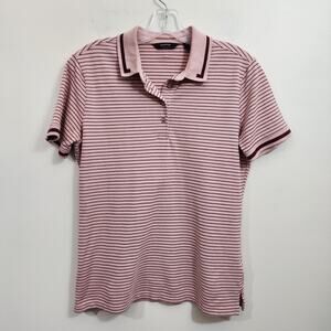 Radmor dusty rose striped short sleeve‎ golf polo woman's size medium